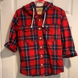 Hollister Paradise Cova button down hoodie casual small shirt